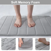 Homaxy Absorbent Bath Mat Non-Slip Bathroom Rug Soft Memory Foam Kitchen Floor Carpet Velvet Bathroom Carpet Home Decor Foot Mat 2