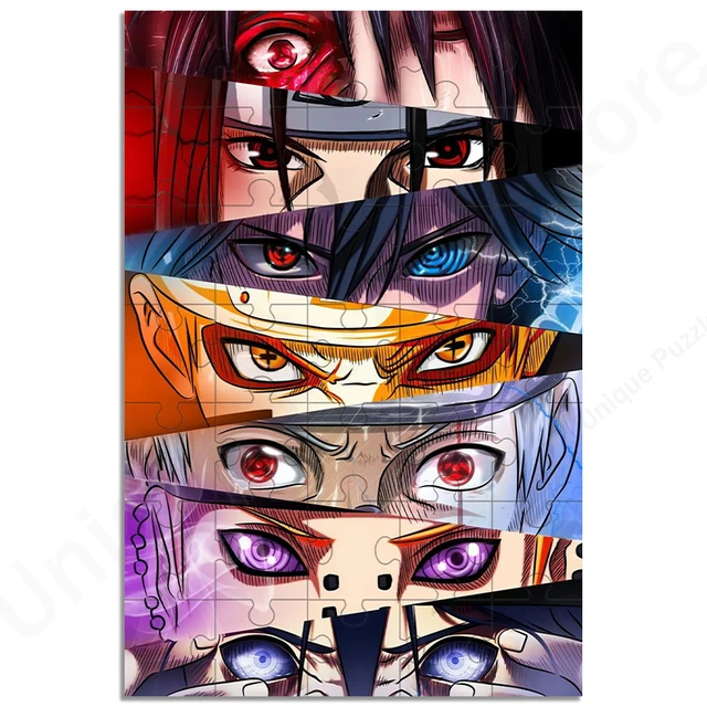 Bandai Anime Naruto Dragon Ball Eyes Jigsaw Puzzle 35/300/500/1000 Pcs  Funny Family Games Diy Puzzle Home Decoration