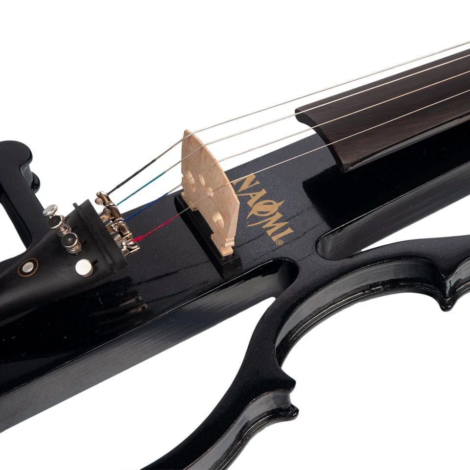 Violon Électrique 4/4 NAOMI V1 - Corps Bois Massif, Archet Brésil, Avec Casque Et Étui Rigide