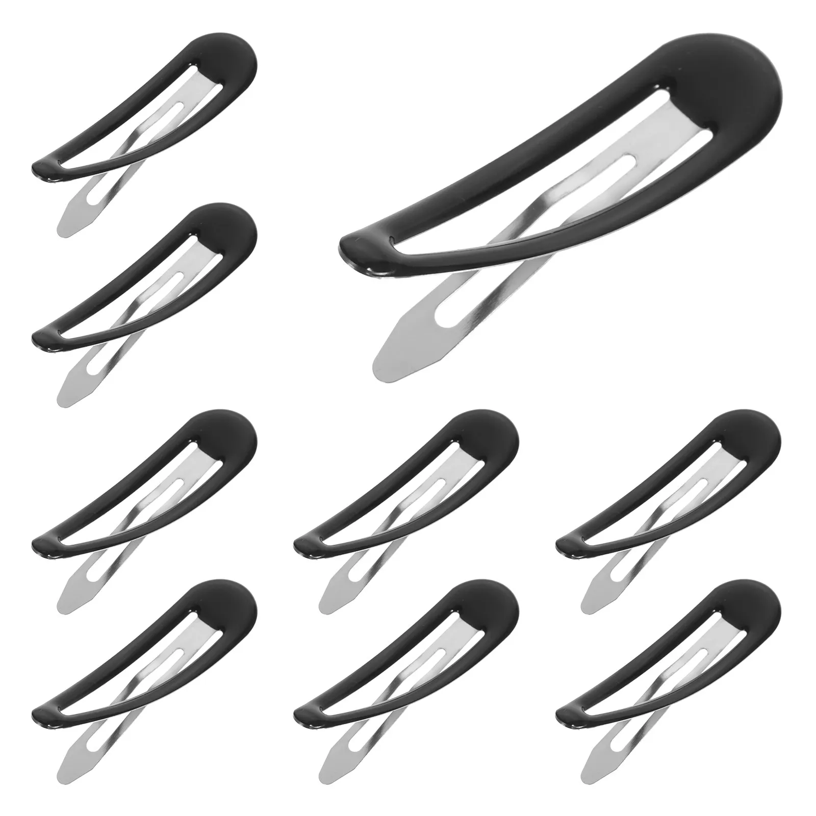 50개 블랙 스냅 헤어 클립 여성용 금속 바레트 다양한 헤어스타일 및 행사에 적합한 강력한 고정력 헤어 스타일링 클립