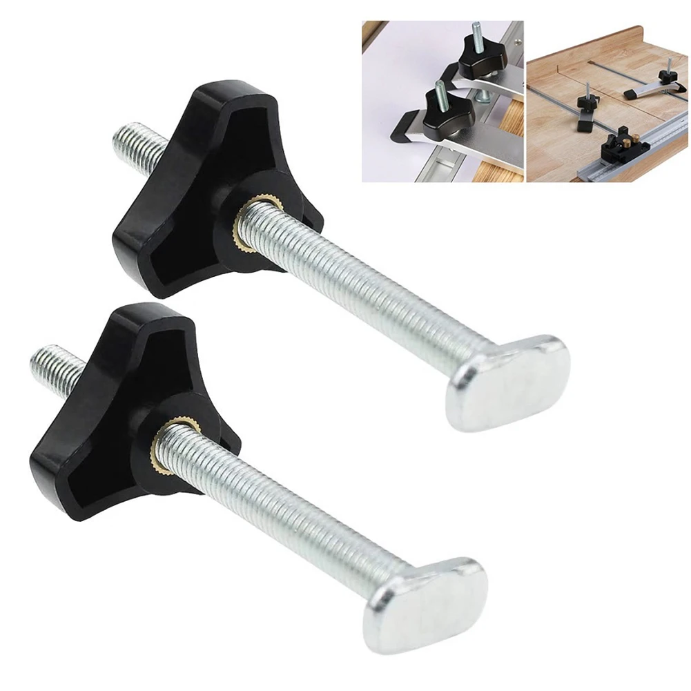 

2 Sets M8 T-Track Bolts Knobs T Slot Bolts And Knobs Clamps For Woodworking Jigs Combined Parts Hand Tools Durable