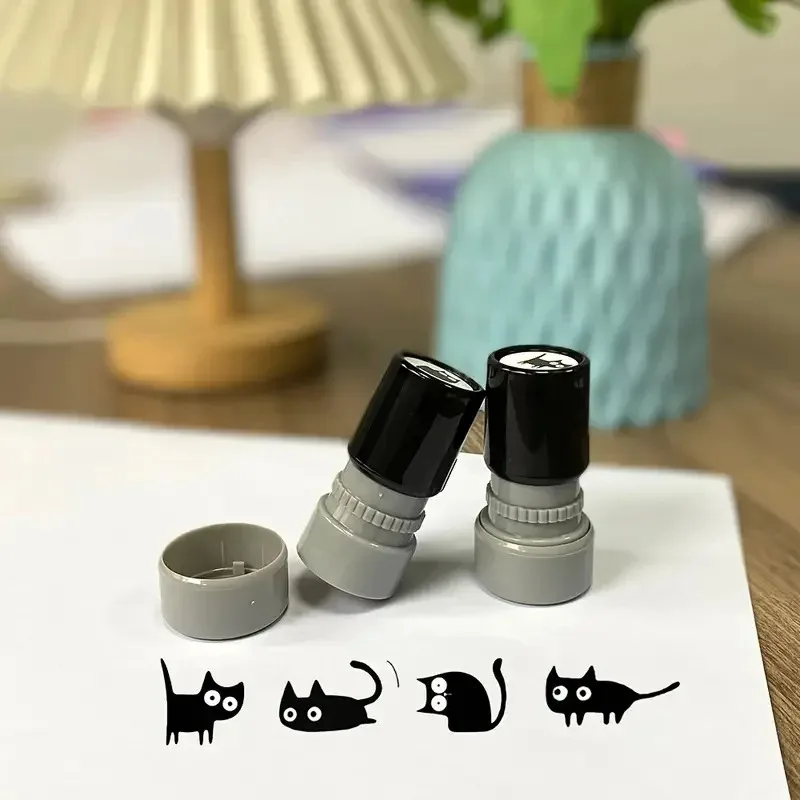 Cute Cartoon Stamps, Cute Little Black Cat Stamps, DIY Scrapbook Decoration, Diary Collage, Stationery, Creative and Interesting