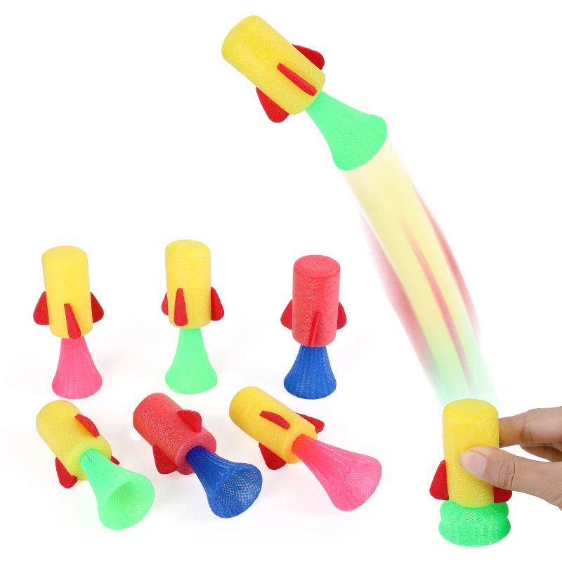 50-20Pcs Soft Catapult Rocket Toy for Kids Birthday Party Favors Goodie Pinata Fillers Classroom Prizes Compress Launcher Rocket