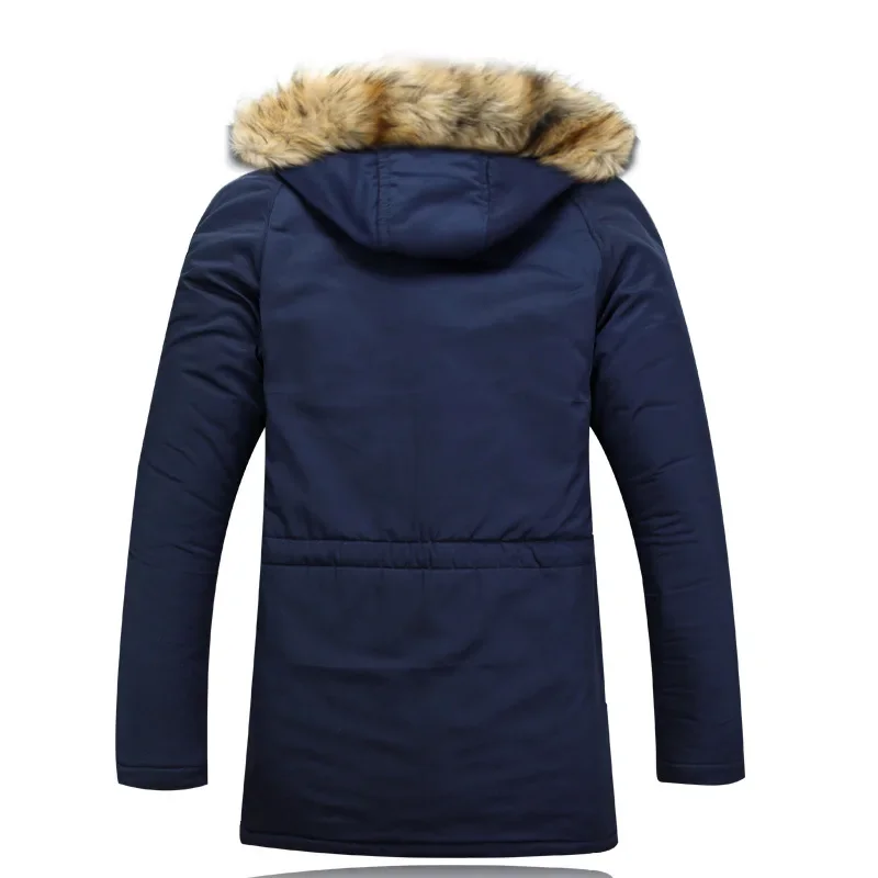 023 Winter Warm Thick Men Jacket Casual Parkas Hoodie Cotton Solid Color Zipper Warm Korean Style Fitness Fashion Men's Coat