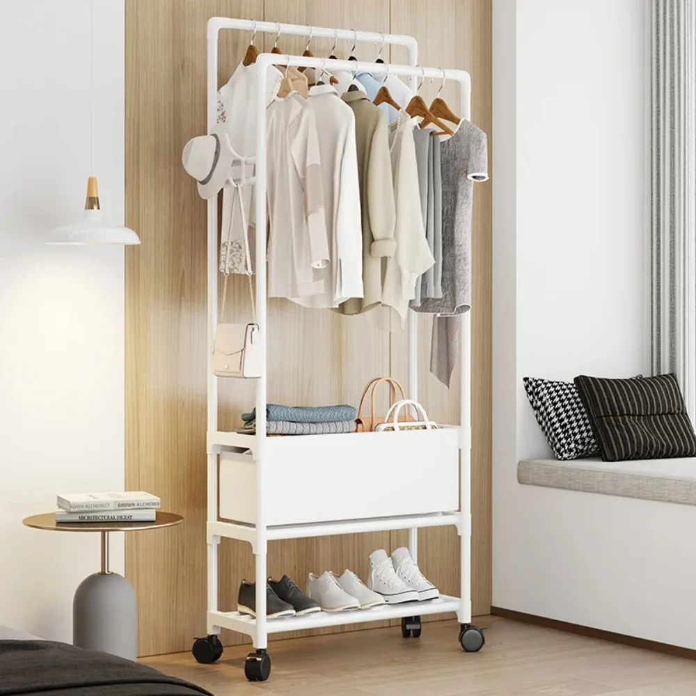 Coat Rack Double Pole With Shelf For Entryway Sturdy Durable