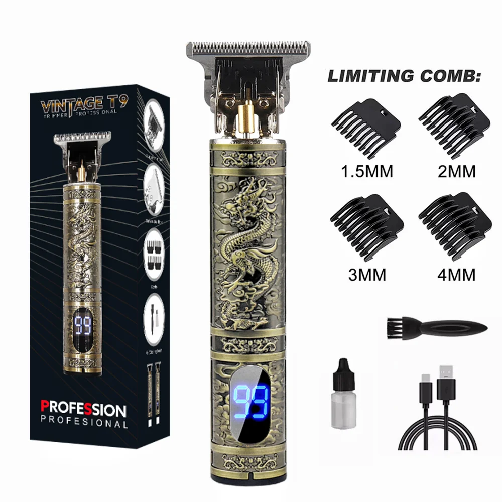 Rasoir électrique T9 avec écran LCD pour homme, machine à raser, appareils ménagers, rasoir de barbier de voyage, tondeuse pour homme, 0mm