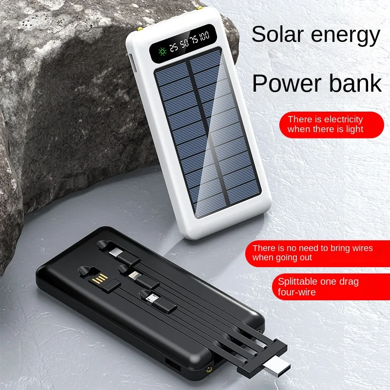 Solar Power Bank Portable 80000mAh Charger Outdoor Waterproof SOS External Battery With Flashlight for iPhone iPad PoverBank
