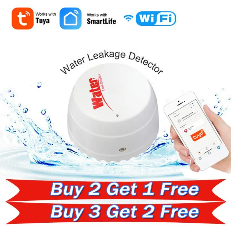 

Датчик утечки воды Tuya Smart Life с Wi-Fi и оповещением