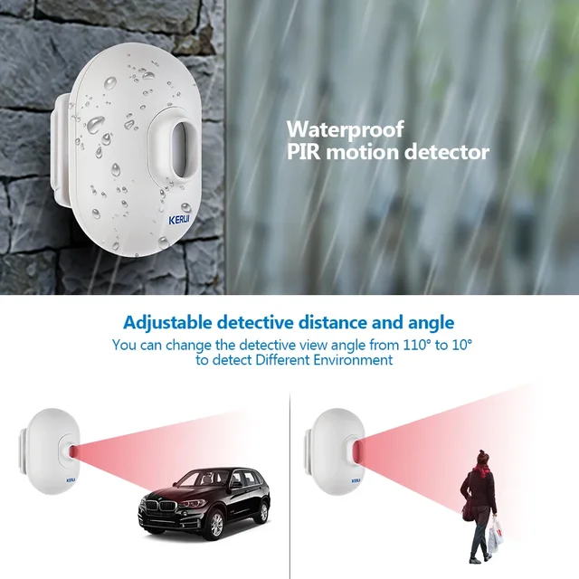 KERUI Driveway Alarm System with Waterproof Motion Sensor Welcome Doorbell Car Garage Security Smart Home For Home Security 3