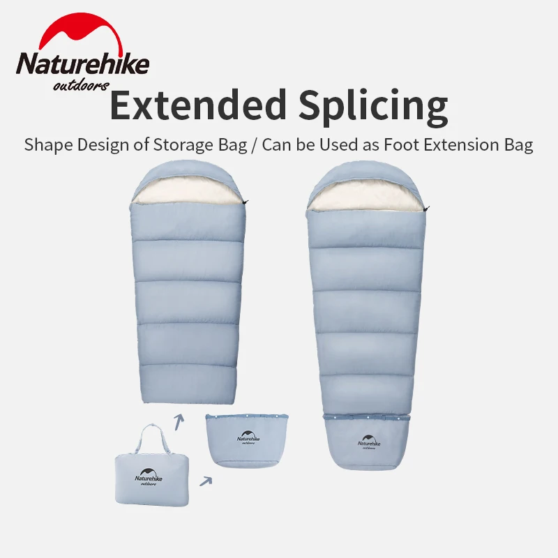 Naturehike Ultralight Outdoor Kids Cotton Sleeping Bag Portable Travel Camping Lengthen Splicing Children Envelope Lazy Bag sleeping bag