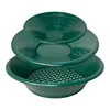 10/14/15 inch Washing Gold Panning Machine Screen Mining Screen Metal Detection Tools Sieve Gold Pan Green Plastic Bowl 1/3 PCS 1