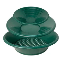 10/14/15 inch Washing Gold Panning Machine Screen Mining Screen Metal Detection Tools Sieve Gold Pan Green Plastic Bowl 1/3 PCS 1