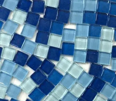 Uxcell 260Pcs Mosaic Tiles, Micro Glass Tiny Mini Mosaic Tile DIY Hobbies Handmade Crystal Free Stone Light Navy Blue