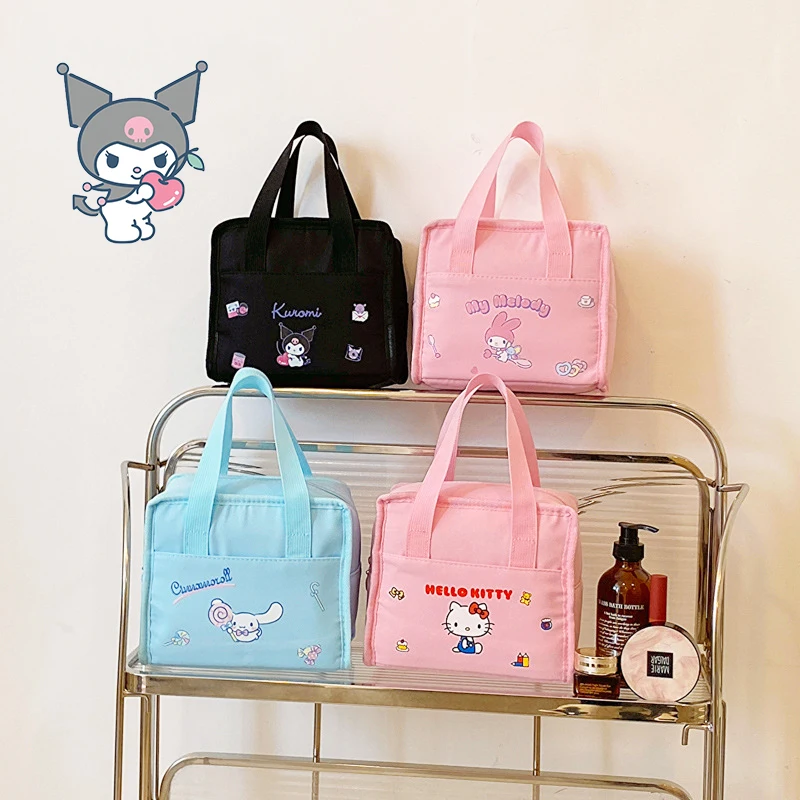 

Kawaii Sanrio Kuromi Lunch Bag Cinnamoroll My Melody Anime Cute Cartoon Student Storage Cosmetic Bag Office Snacks Toys Girls
