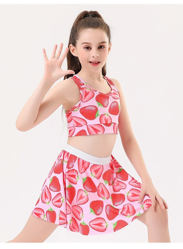 Girls Tennis Skirts Set with Sleeveless Tank Top and Skorts 21 S7b6117e3dd5e4b22b710565ec6d9d340z