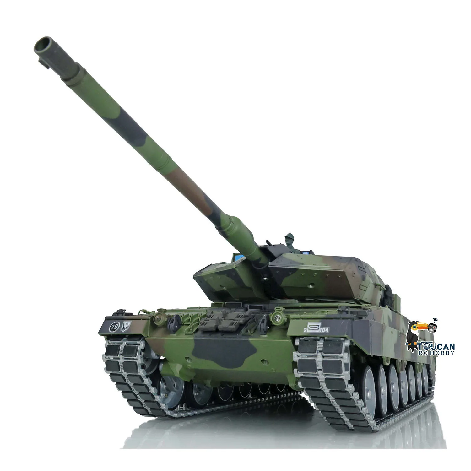 투칸 제어 장난감 1/16 Heng Long 7.0 Leopard2A6 RC 탱크 3889 배럴 리코일 금속 트랙 고무 포함 RTR 자동차 TH17593-SMT8