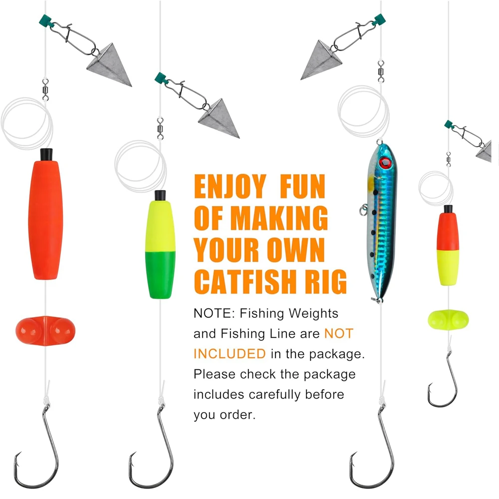 Carolina Rig Skipaelf Catfish Rig Set 3-Pack With Rattlers