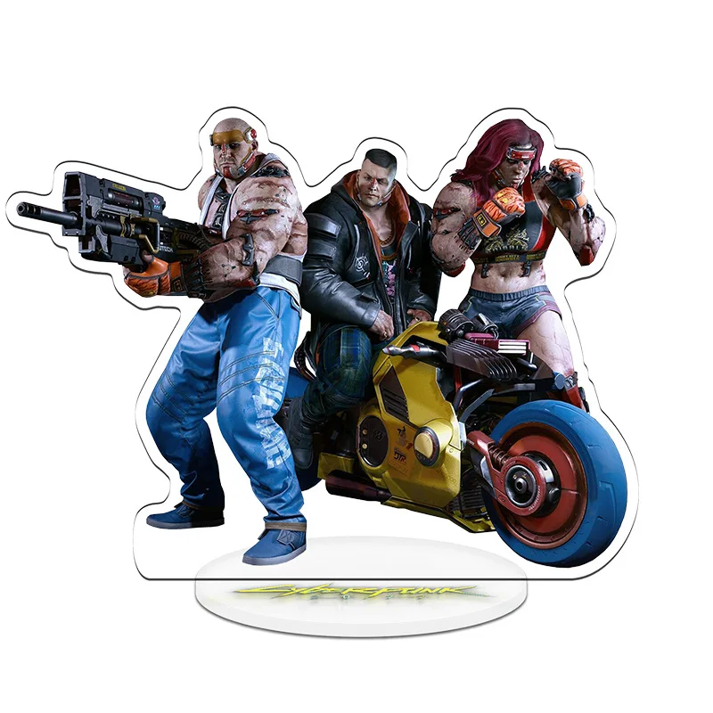 Cyberpunk 2077 Merchandise Display Stand with Keychain Gift Accessories