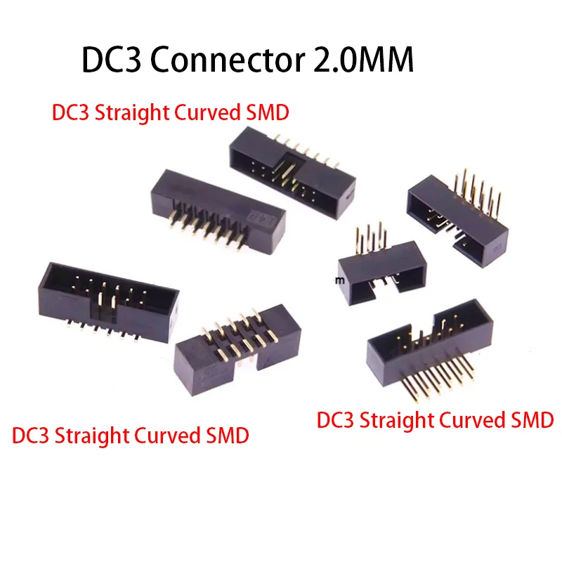 10 Pz Connettore Dc3 6/8/10/12/14/16/20/24/26/30/34/40/50P Pin Dritto Curvo Smd 2.0Mm Passo 2 * N Pin Semplice Presa Idc Connect