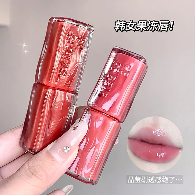 Gege Bear Solid Mirror Lipstick Non-sticky Non-fade Longlasting Moisturizing Jelly Lips Sexy Velvet Waterproof Lips Care Makeup