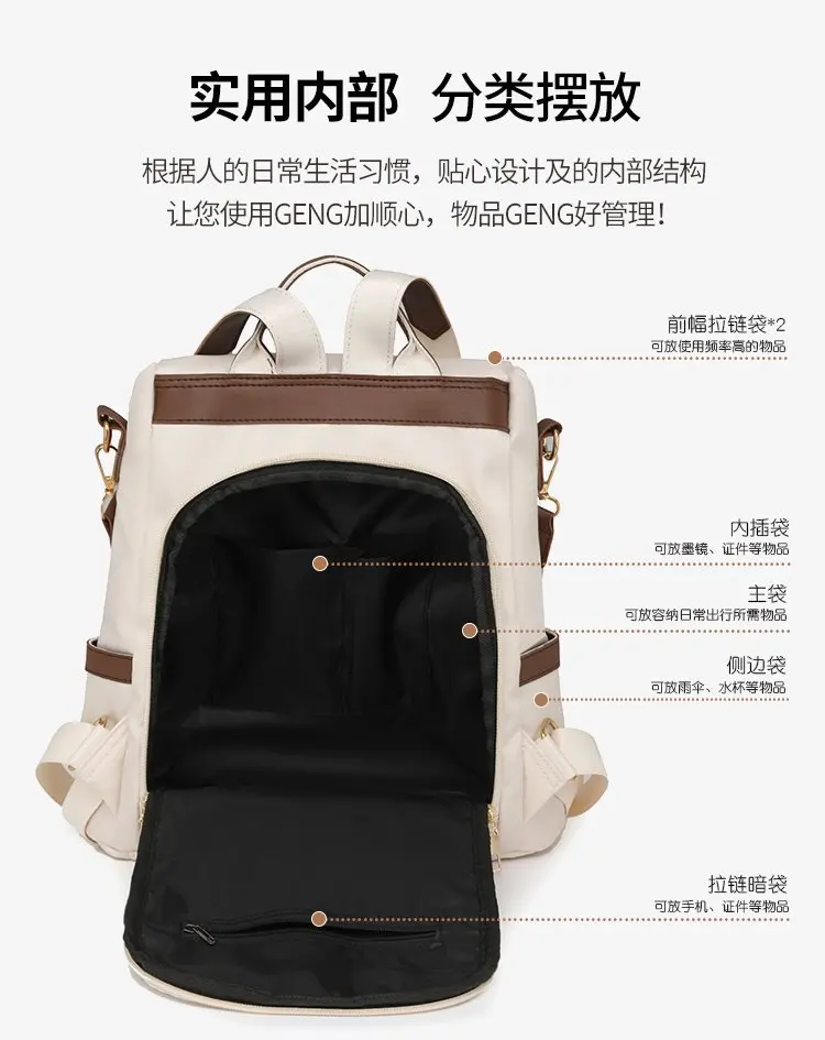 Nylon Anti Theft Backpack For Women - Image 10