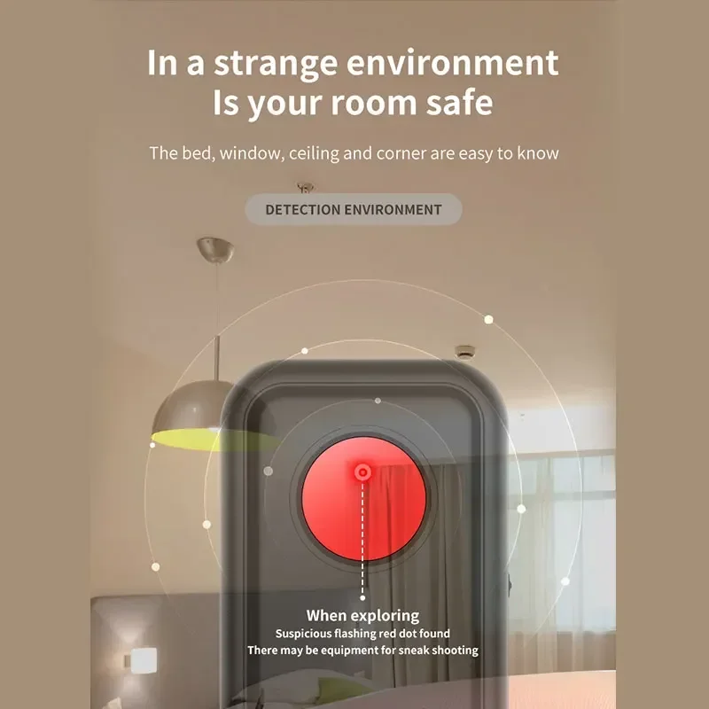 Mini Portable Hidden Camera Detector Anti Candid Cam Lens RF LED Infrared Signal Scanner Spy Camcorder Wireless Bug Alarm Finder