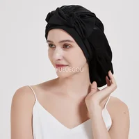 Bonnet de sommeil en soie de mûrier 100% pour cheveux bouclés, doublure en Satin réglable, large bande élastique, aucun dommage, Protection des cheveux de nuit 4