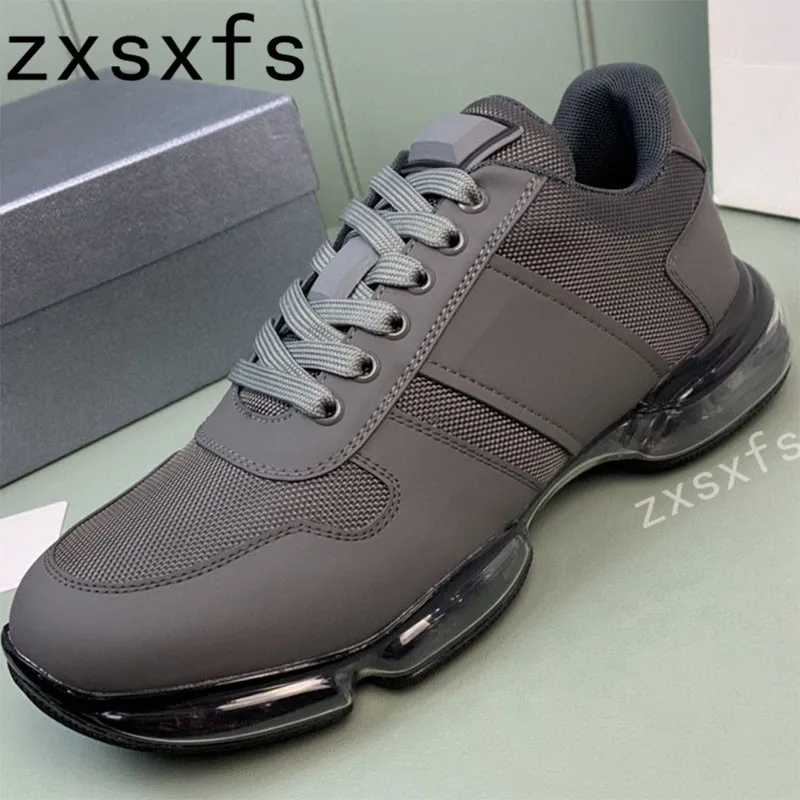 

Round Toe Lace Up Men Sneakers Thick Sole Brand Designer Outside Walking Running Shoes Flat Causal Shoes Men