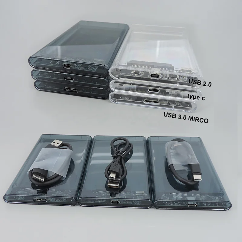 External hd case 2.5 SATA to USB 3.0 5Gbps Transparent Portable External hard drive 2.5 hdd Enclosure For PC Disk SSD Box q1