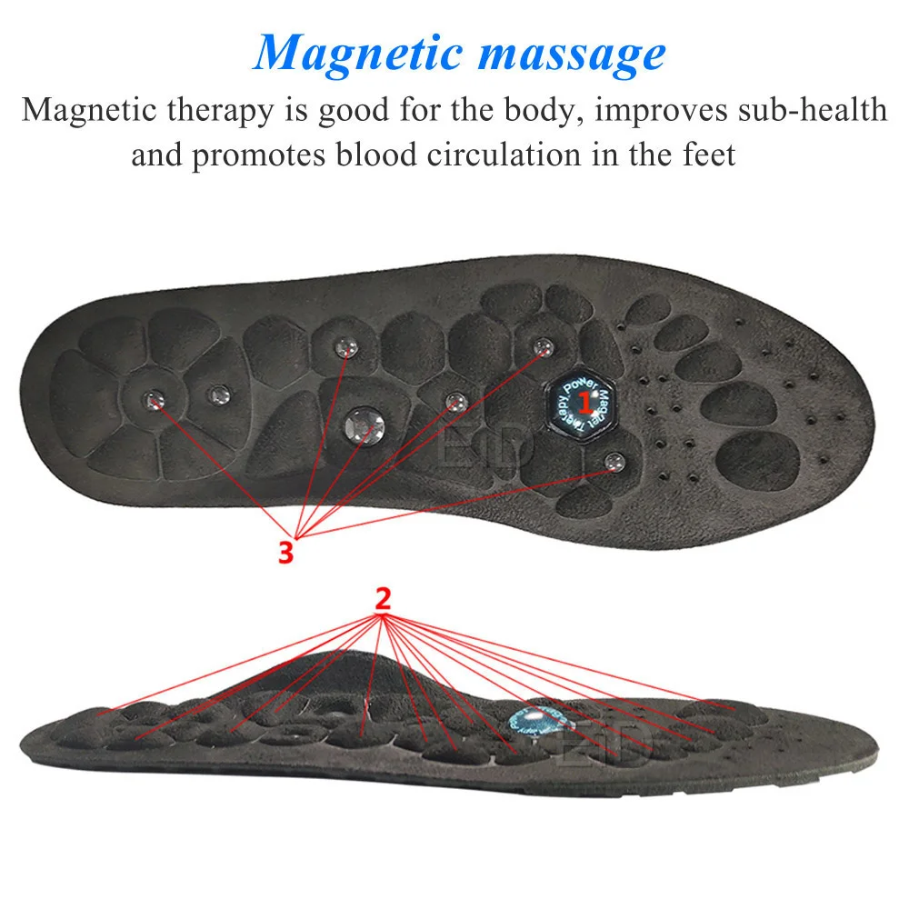 EiD Magnetische massage Einlegesohlen Dämpfung Kissen Fuß AcupressureTherapy Abnehmen Einlegesohlen für schuhe Gewicht Verlust Frau Männer – Detail 24