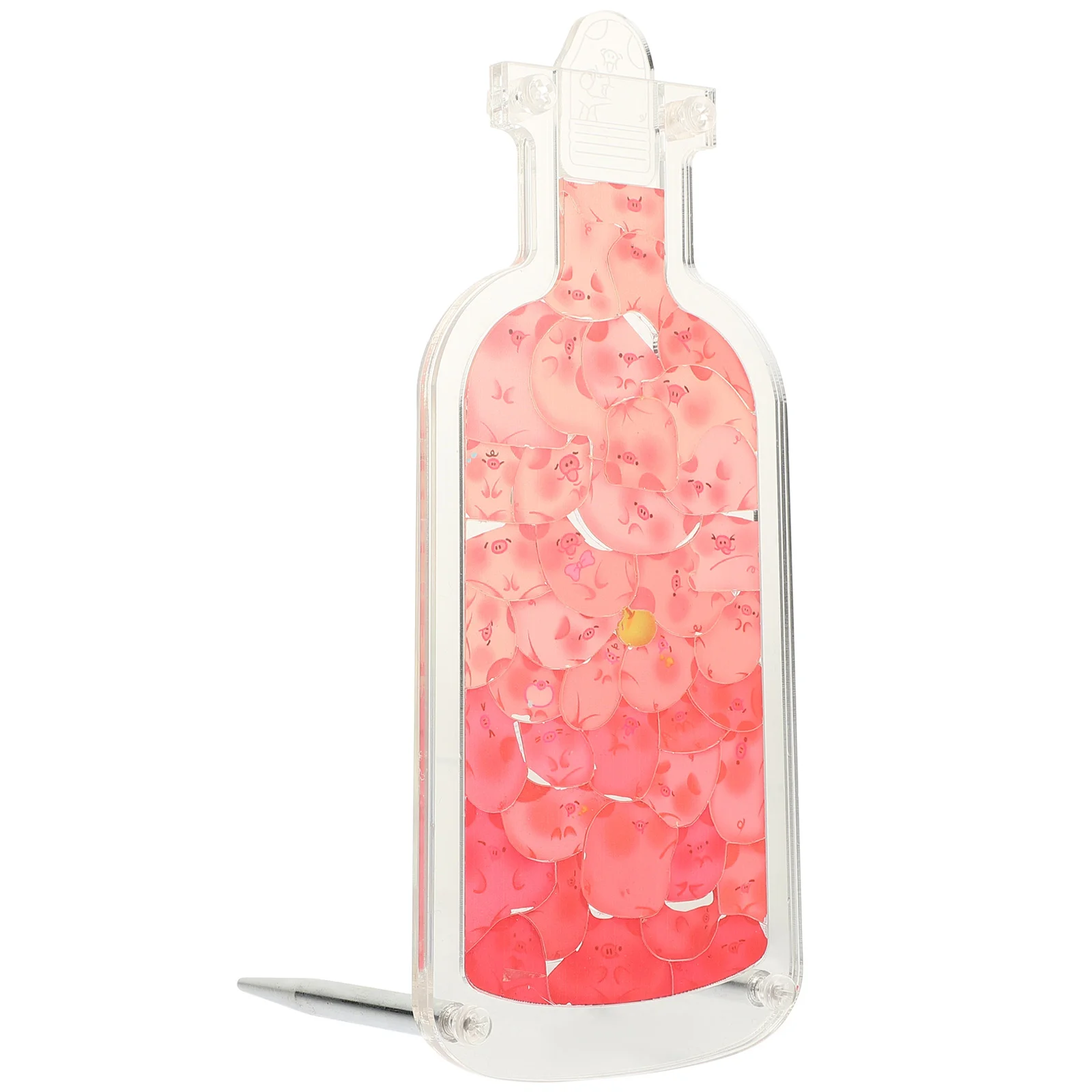 

1 Set of Puzzle Design Drift Bottle Adorn with Cartoon Pattern Drifting Bottle Craft Desktop Adornment