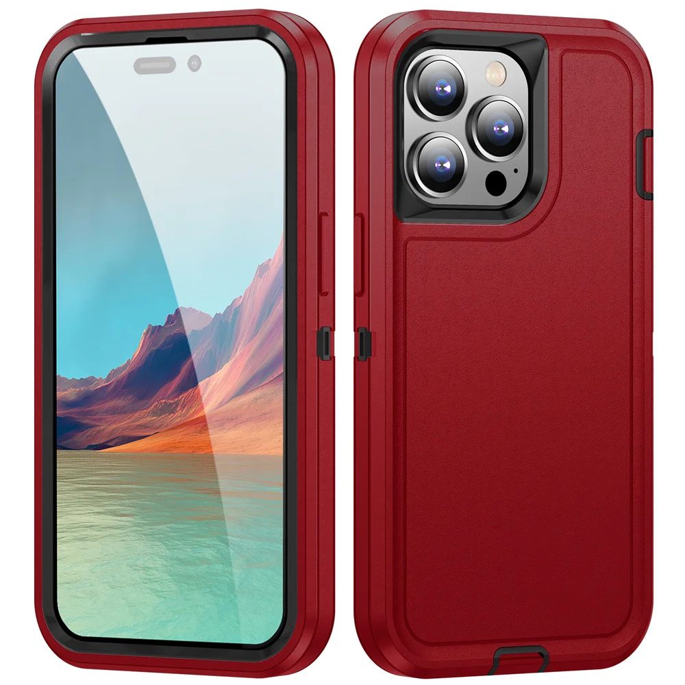 thumbnail image 1 of Funda resistente a prueba de golpes para iPhone, funda protectora resistente antiarañazos con cubierta completa para iPhone 15, 14, 13, 12, 11 Pro Max, XS, XR, 8, 7, 6 Plus, 1 of 5