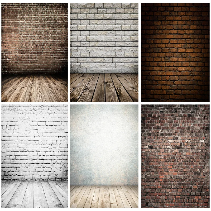 

ZHISUXI Vinyl Custom Vintage Brick Wall Wooden Floor Photography Backdrops Photo Background Studio Prop 21712 YXZQ-03