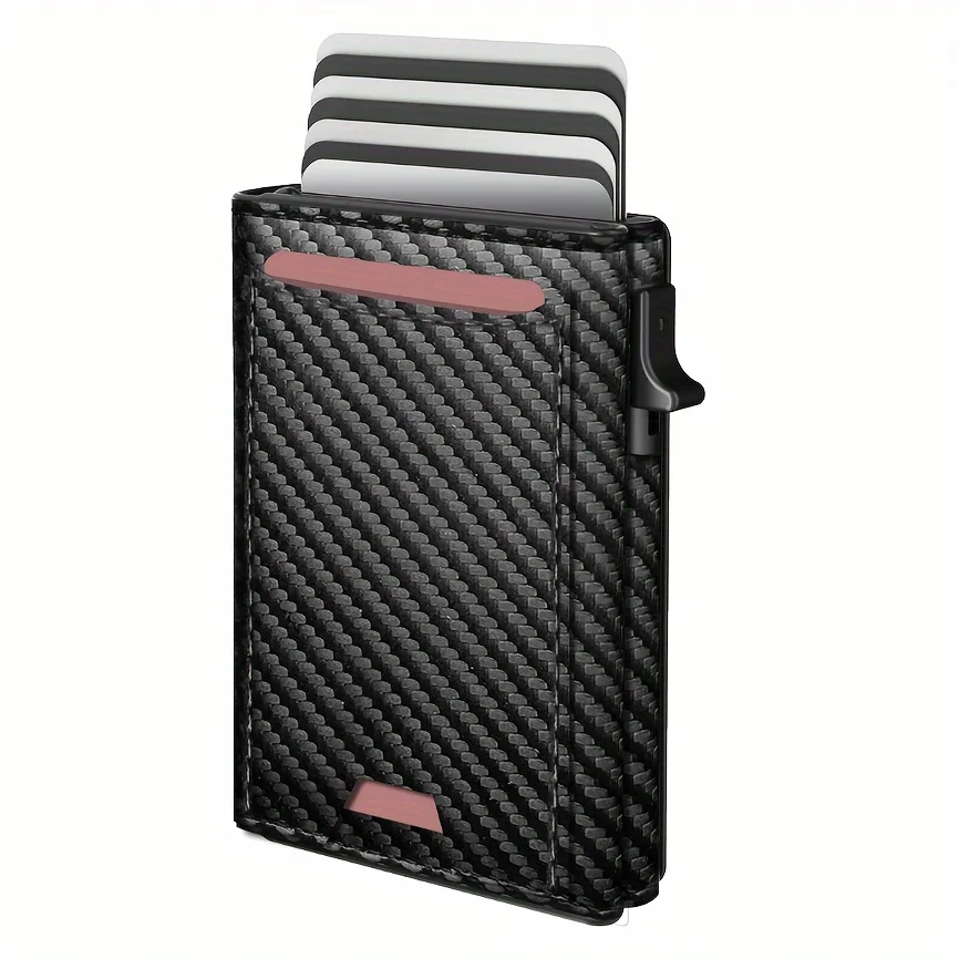 Portafoglio da lavoro da uomo Custodia magnetica con slot multi-carta Portafoglio da viaggio con blocco RFID Porta carte Porta carte - immagine 4