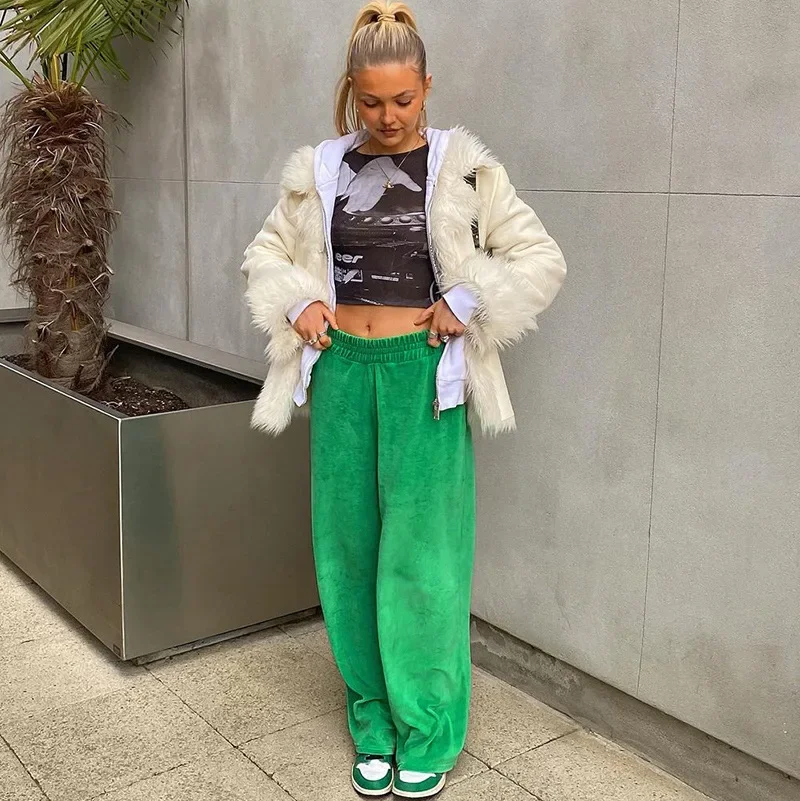 2023 new women s harlan wide leg pants autumn fashion street fashion people loose solid color casual pants women trousers Women's Harlan wide-leg pants 2021 new autumn fashion street fashion people loose solid color casual pants women trousers