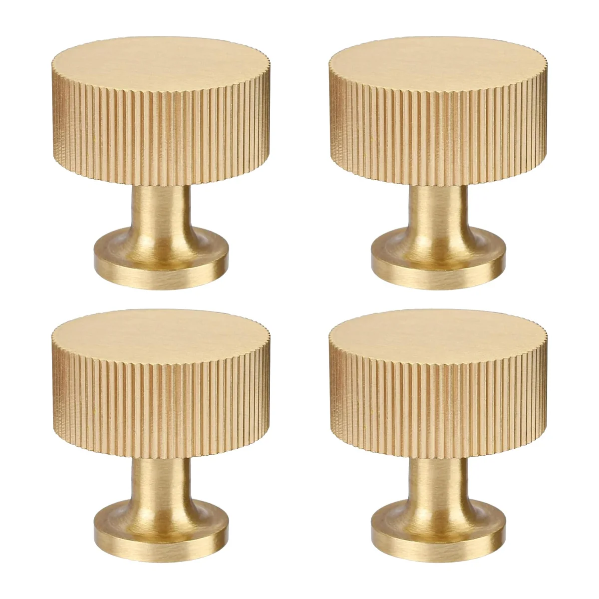 

4Pcs Solid Brass Cabinet Knobs Pulls Cabinet Drawer Dresser Gold Knobs Modern Handles Knobs(1x1Inch/28mmx28mm),Brushed
