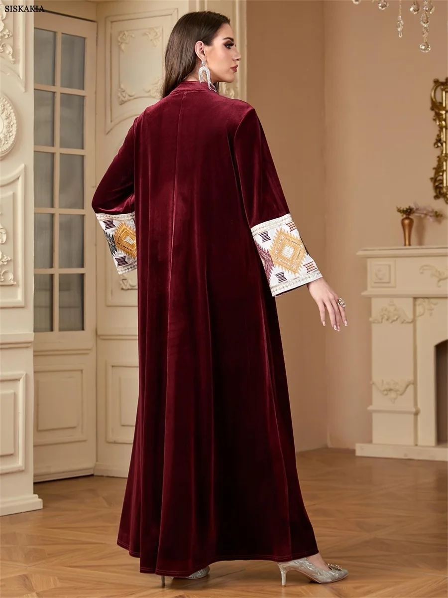 فساتين طويلة من Siskakia رمضان مسلمة بياقة واقفة و...