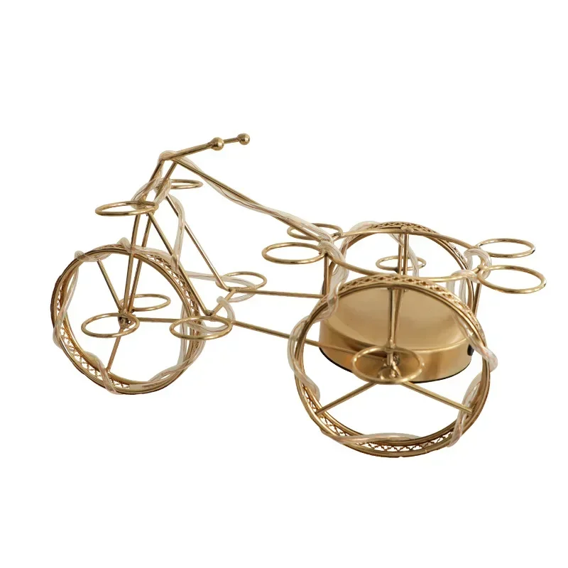 LED Charging Cocktail Holder Metal Tricycle Wine Glass Stand Luminous Bullet Cup Rack Party Drinkware for Bar and KTV