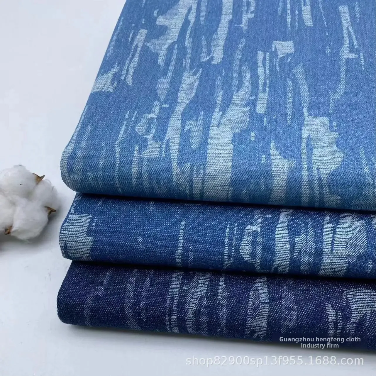 Fashionable Waterfall Denim Fabric Washed Printed Material for Skirts Shoes Hats Clothing Outerwear And Bags from Mainland China