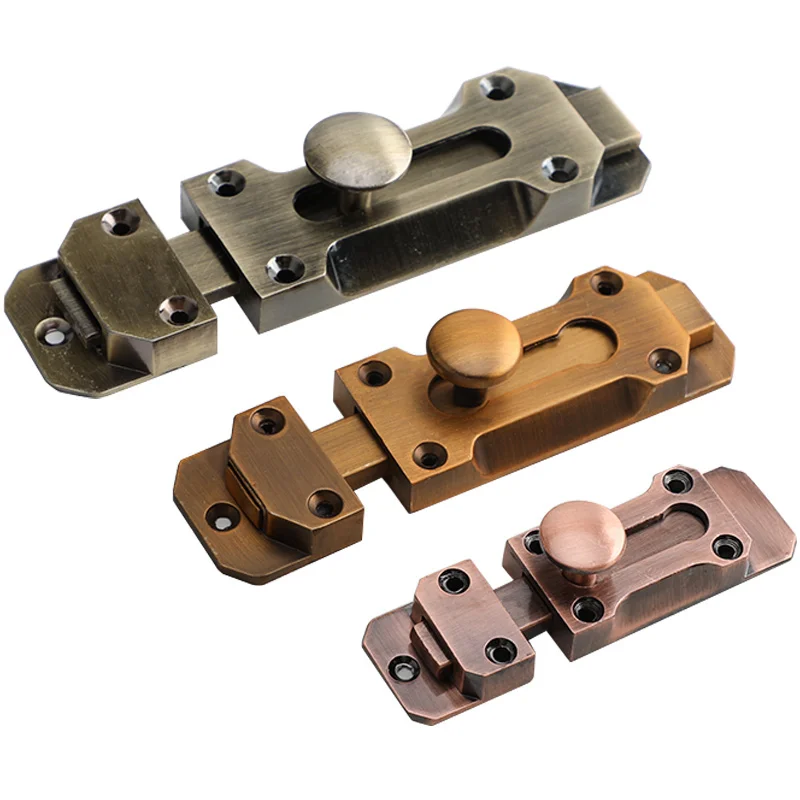 3/4/5 Inch Solid Zinc Alloy Security Dead Bolt Antique Door Slide Latch Lock Heavy Duty Gate Safety Sliding Bolt Latches puerta door latch