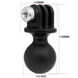 Compact 1-Inch Mini Ball Head Base Adapter for Action Cameras and DSLR Mounts