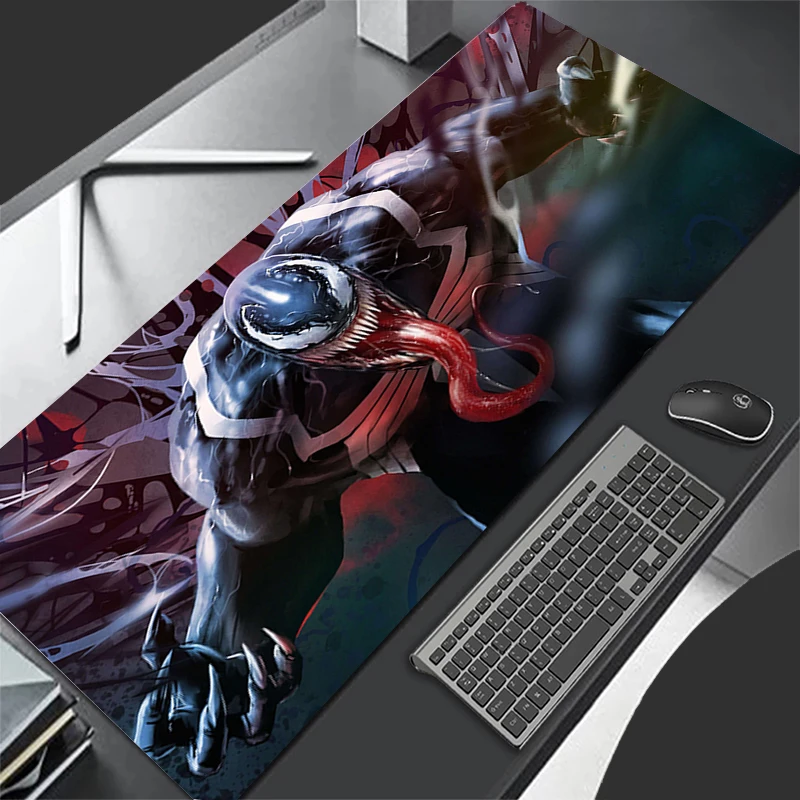 Mouse Pad Gaming Marvel Venom Anti-skid Anime Mouse Mats Keyboard Mat Laptop Pc Accessories Computer Desk Accessories 900x400 marvel ant man and the wasp game accessories rgb large mousepad xl rubber soft pad keyboard gaming laptop led desk protector mat