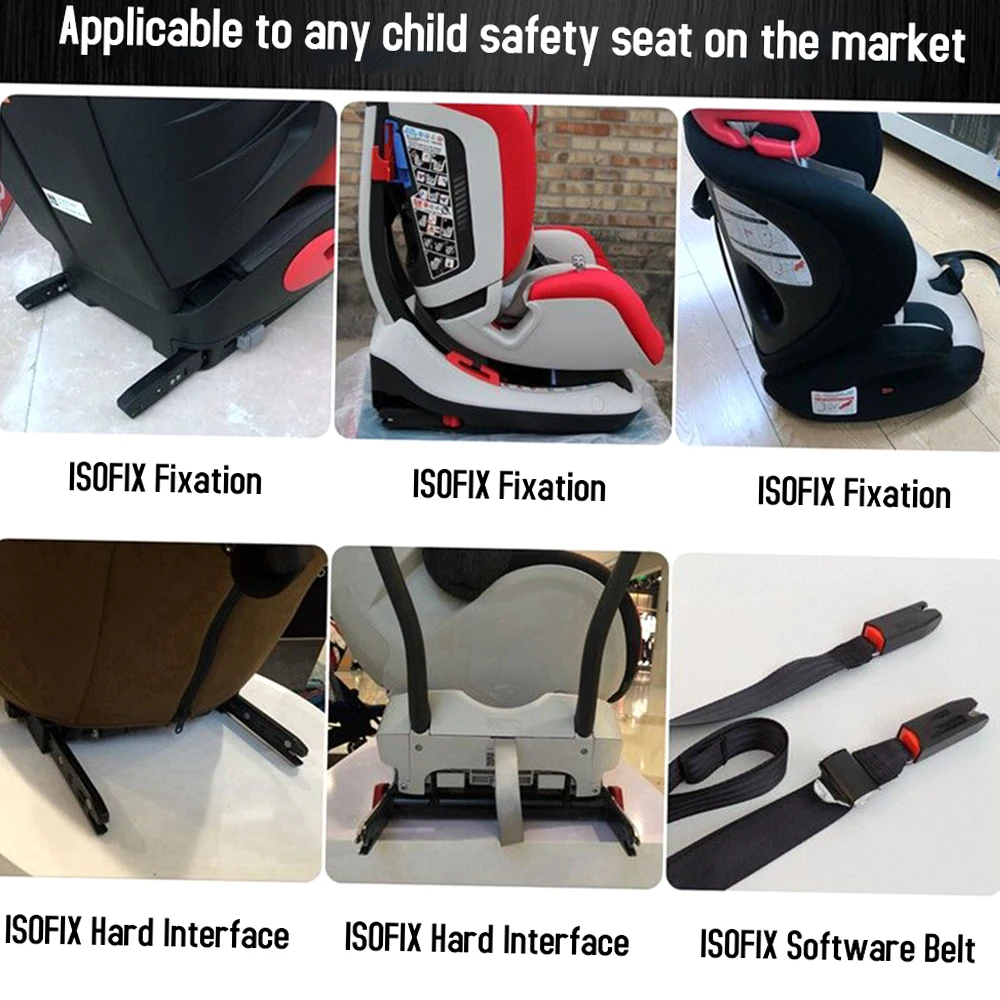 ISOFIX 벨트 커넥터 안전 벨트 브래킷 래치 용 범용 강철 자동차 어린이 안전 시트 구속 앵커 장착 키트