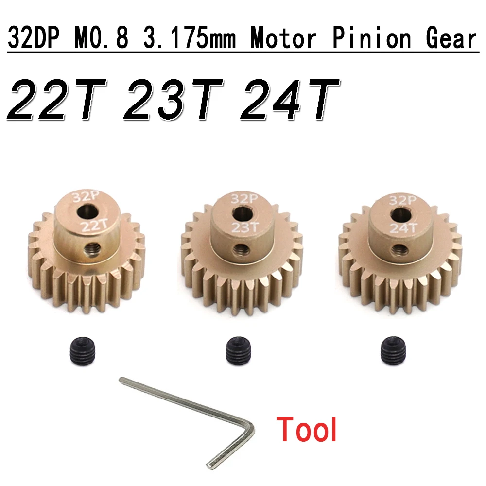 3PCS M0.8 3,175mm 32DP Motor Getriebe 12/13/14/15/16/19/20/21/23/24T Ritzel für Traxxas Arrma HSP HPI AXIAL Tamiya Losi 1/10 RC Auto – Detail 12