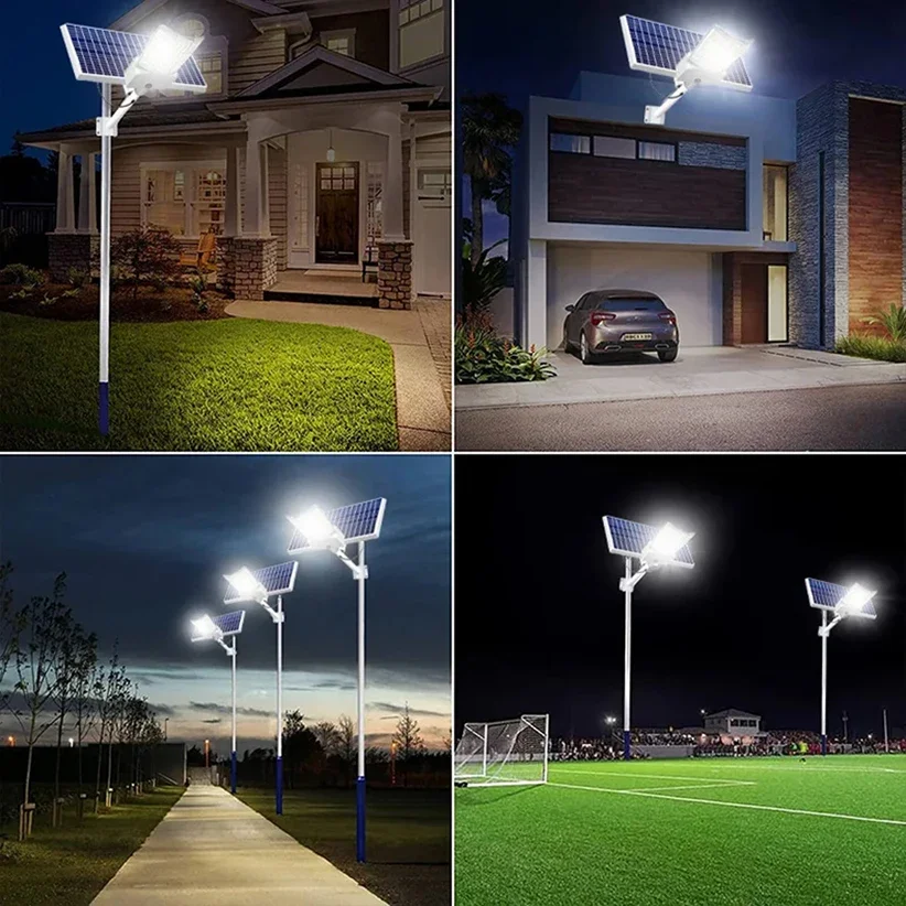 2000W Solar Lights Outdoor Solar Street Lamp Waterproof Sports Remote Control Safety Lighting Garden Decoration Gardening Light
