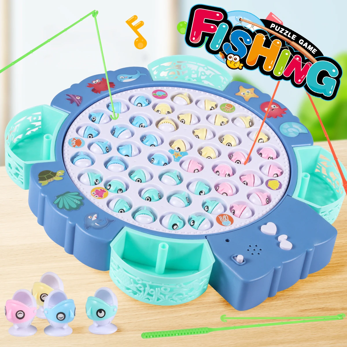 Fishing Plate-Electric Gift Box with Music-Cultivate Concentration-Educational Early Education Electric Music Toy-Christmas,