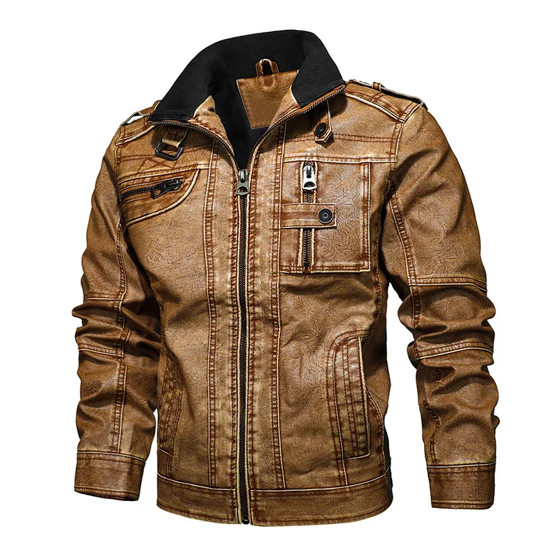 

Leather men's casual tailoring trend Fashion comfortable trend men's coat