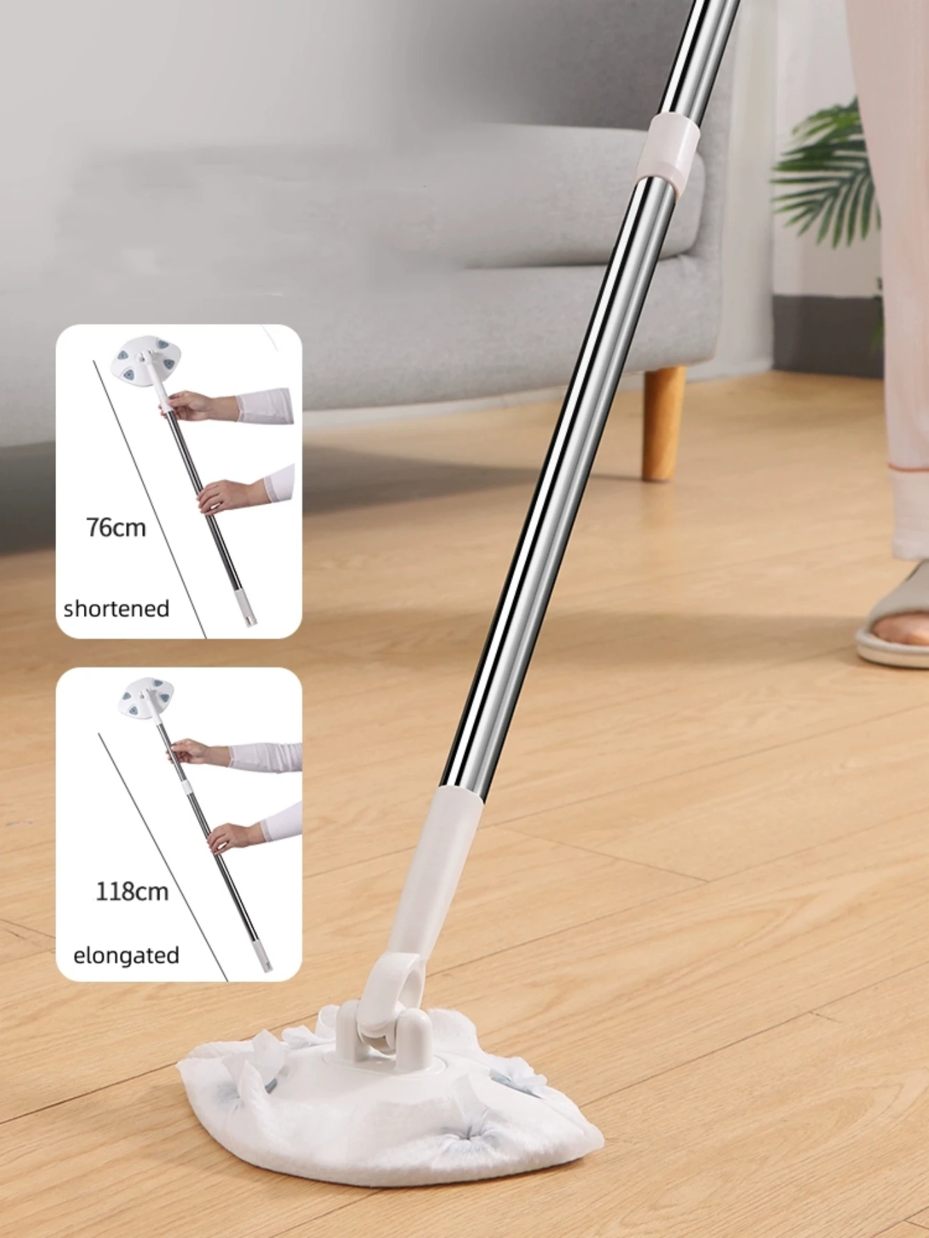 

Швабра с выдвижным полотенцем для лица, одноразовая, вращение на 360 °, без мертвых углов, влажная салфетка, электростатическое стекло для очистки пыли