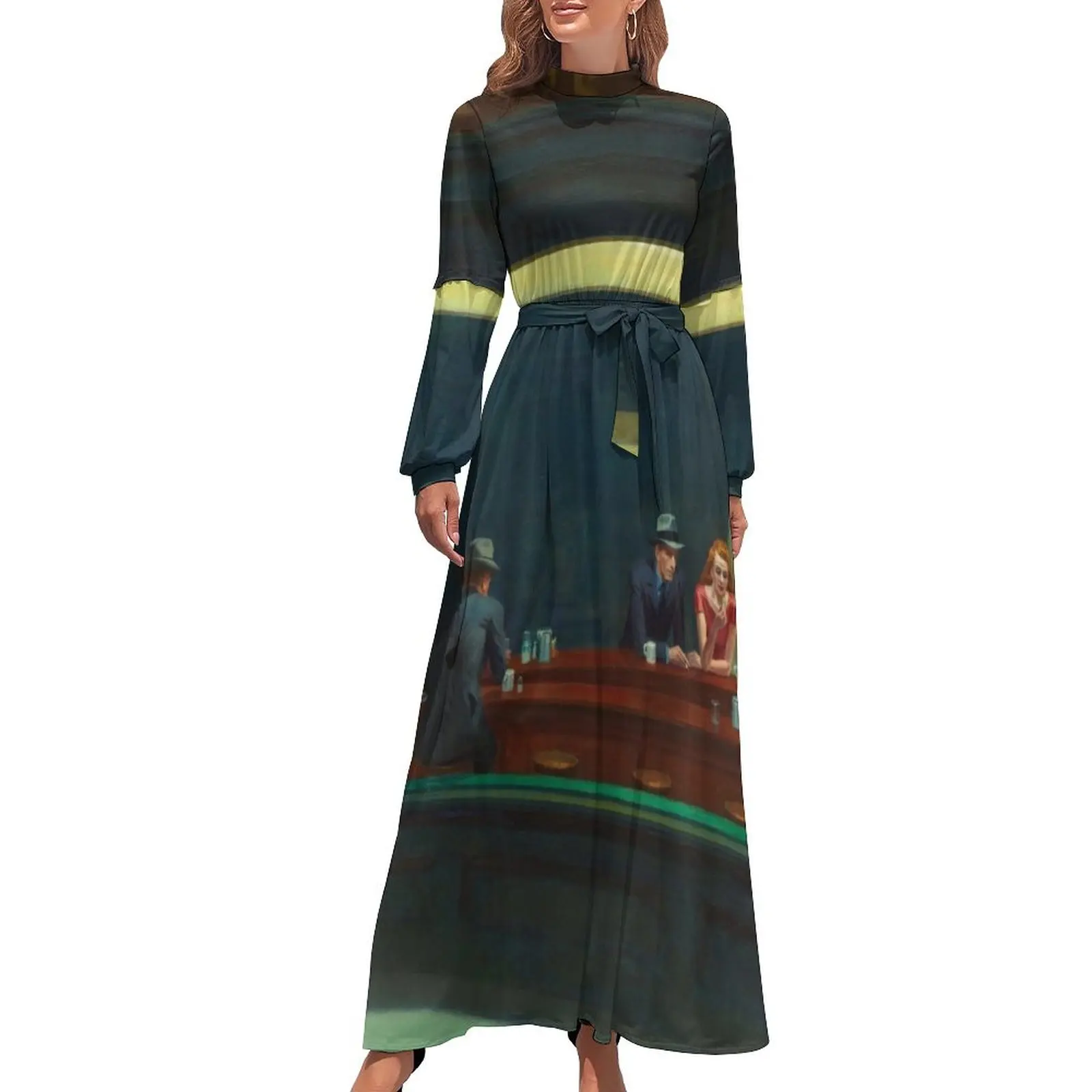 

Nighthawks - Edward Hopper Long Dress women's evening dresses prom dresses Long dress woman women's elegant loose dresses