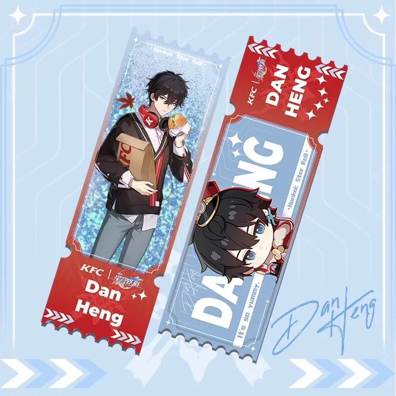 PCS-13 Game Honkai Star Rail×KFC DanHeng March 7th Acrylic Accessories Set Cosplay Standing Anime 3D Badge Keychain Pendant Gift